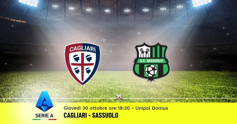Cagliari-Sassuolo Pronostico